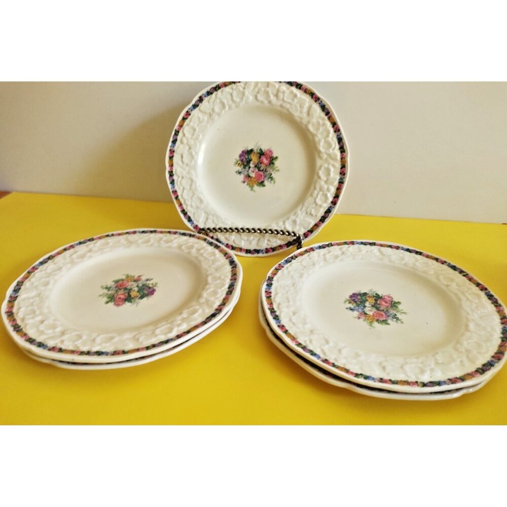 Antique Crown Ducal Butter plates 6 1/8" Gainsborough pattern 1920's (set of 5)